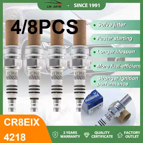 4/8pcs for Motorcycle Iridium Spark Plug CR8EIX 4218 Upgrade CR8E CR8EK