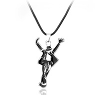 New Fashion Jewelry Necklace Pop Hip Hop Star Singer Enamel Pendant Michael Jackson MJ Dancing Alloy