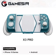 ตัวควบคุมเกม Gamepad โทรศัพท์มือถือ GameSir X3 Pro พร้อมเอฟเฟกต์ฮอลล์สำหรับ iPhone 15ระบบคลาวด์โทรศั