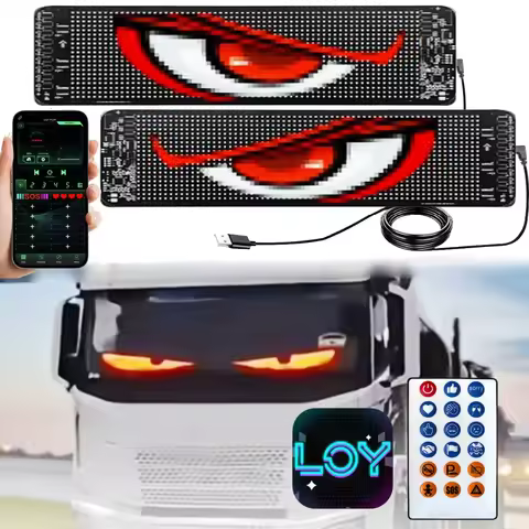 2PCS Dynamic Moving Devil Eyes Car Window LED Eyes Flexible LED Display Screen Panel For Windshield