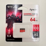 全新現貨 可郵寄 台灣品牌 Apacer 64GB 100mb/s V30 U3 A1 microSDXC 記憶卡 可用於Switch &手機