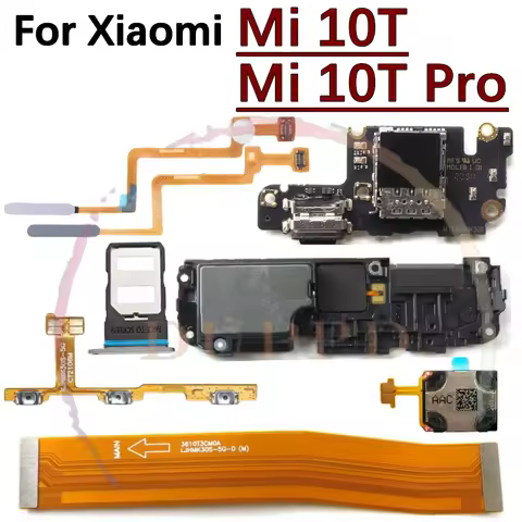 SIM Card Charging Port Board For Xiaomi Mi 10T Pro LoudSpeaker Earpiece Speaker Fingerprint Sensor O