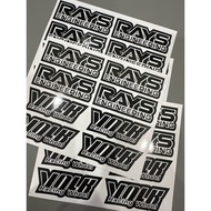(Ready Stock) RAYS VOLKS TE37 SportRims Wheel Sticker [ONE SET] 14” 15” 16” 17" 18" inch