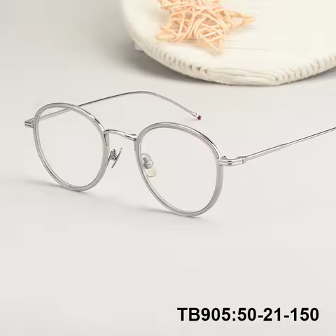 Brand Design Fashion TB905 Oval Men Glasses Frame Pure Titanium Women 9g Ultralight Eyeglasses 1:1 T