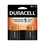 Duracell Coppertop 9V Battery, 2 Count Pack, 9-Volt Battery with Long-lasting Power, All-Purpose Alk