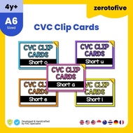 [zerotofive] Montessori Toy Toddler Early Learning Busy Bag Book Clip Cards: CVC Clip Cards aeiou