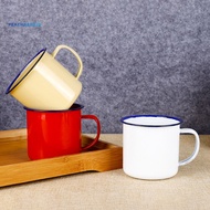 PEK-Retro Style Multi-use Water Mug Enamel Practical Non-sliding Base Drink Mug for Home