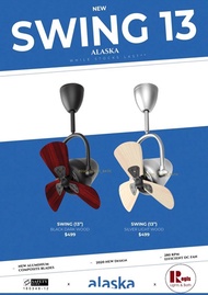 STRONG WIND- Alaska Corner Ceiling Fan DC Swing 6 SPEED remote - turns left right 13inch small area