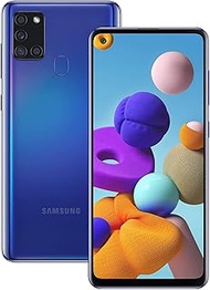 Samsung Galaxy A21S (64GB, 4GB) 6.5", Quad Camera, All Day Battery Dual SIM GSM Unlocked Global 4G LTE Volte (T-Mobile, AT&amp;T, Metro, Straight Talk) International Model A217M/DS (64GB SD Bundle, Blue)