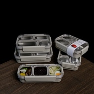 304 Stainless Steel Lunch Box Microwave Heating Three compartment Lunch Box 211 Fat reducing Office 