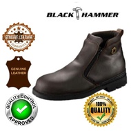 Black Hammer Safety Shoes / Safety Shoes Mid Cut With Double Zip