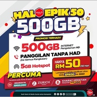 Halo telco Sim card Viral Padu 500GB 5G