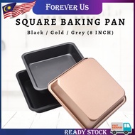 Non-Stick Square Baking Pan Mould - 8 Inch  Non-Stick Carbon Steel Square Cake Mould - 22.6CM  Loyang Kek Segi-Empat
