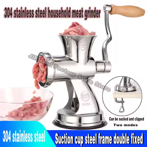 Stainless steel manual meat grinder manual beef sausage machine minced meat tool multifunctional foo