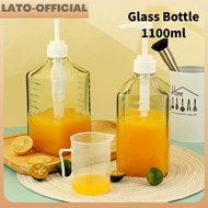 1100ml Syrup Press Glass Bottle Fructose Dispenser Container 10cc pump Honey Sauce Squeeze Bottle