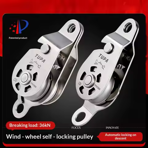 Tupa Stainless Steel Lifting Pulley Ascending Descending Labor-saving Pulley Block Manual Self-Locki