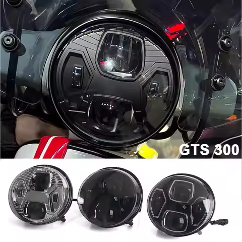 LED Headlight Assembly Black Chrome For Vespa GTS300 GTS 300 gts300 Motorcycle Headlamp Light Access