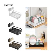 [Xastpz1] Dish Drying Rack for Kitchen Counter Multifunctional Metal Dish Drainer Rack