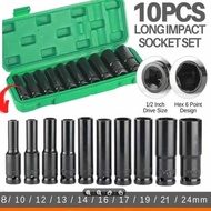 MATA AIWA Long Shock Socket Wrench Hex 1/ 2 Inch 8-24mm 10 PCS - AW1 [ IK F Store ]