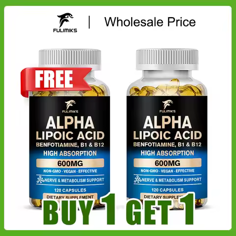 Buy 1 Get 1 Free! Fulimiks Alpha Lipoic Acid Capsules, with Vitamin B1, for Nerve Health Brain Funct