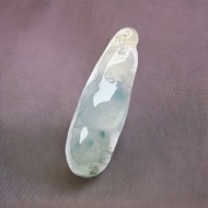 【連中三元】冰種飄花翡翠福豆項鍊 | 天然緬甸玉翡翠A貨 | 送禮