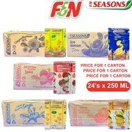 F&N Seasons Drinks 1 Carton 24pcs x 250ml Ice Lemon Tea/Soya/Laici/Mango/Teh Bunga Assorted Drinks M