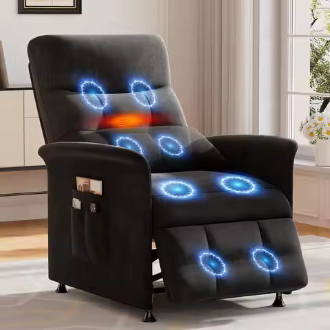 Power Recliner Chair for Adults with Heated & Massage, Lazy Boy Electric Reclining Chair Sofa, Adjus