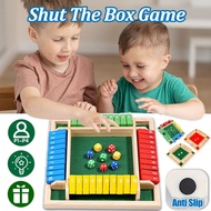 🔥Ship 24H🔥 Shut The Box Game Desktop 2-4 Players Classics Four Way Flip Dice Game Tabletop Board Gam