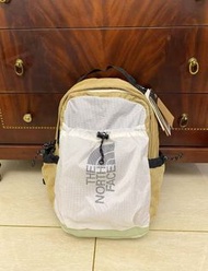 The North Face Backpack Khaki White Sage Green Three Tone Grid Nylon Outdoor Sling Bag