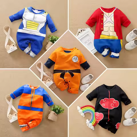 Newborn Costume Baby Anime Romper Boy Kakashi Akatsuki Chopper Zoro Vegeta Cosplay Clothes Infant Ju