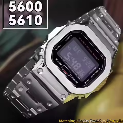DW-5600 GW-B5600 Upgrade Solid Full Metal Refit Watch Case For Casio DW5600 5610 GM-5600 Bezel Strap