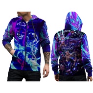 Custom League Of Legends Kills/Deterhs/Assists Fullprint Hoodie Jacket - Akali 07
