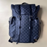 ::LOUIS VUITTON:: LV Christopher 黑色棋盤格男士後背包