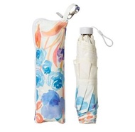 estaa - 日本直送 - 防UV 水彩風 短傘 折傘 雨傘 Large Mini - 花束 天藍／花束