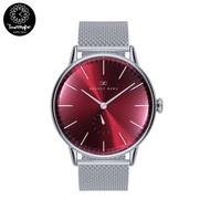August Berg 10140E15MSL Serenity Burgundy Silver with Silver Mesh Unisex Watch