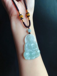 天然緬甸玉翡翠 觀音 菩薩 禮物 玉墜 項鍊 吊飾 保平安 佛像