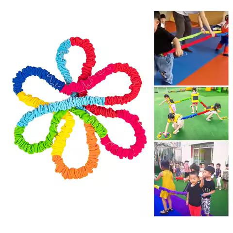 Cooperative Stretch Rope Kids Dynamic Movement Exercise Prop Resistance Band Elastic Fleece Cooperat