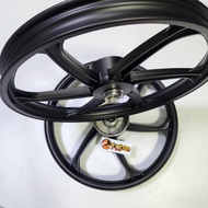 เวฟ110i ล้อแม็ก WAVE110i 6ก้าน 2009-2025 สีดำล้วน ขอบ17 หน้าดิสหลังดั้ม WAVE125ปลาวาฬ