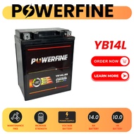YB14L-BS YB14L POWERFINE GEL BATTERY CB1000 CB1100 F CX650 KZ1000 ZX750 F CBX750P Old Vulcan Gilera