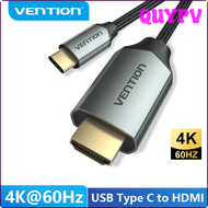 QUYPV Vention USB C ไปยังสาย HDMI 4K Type C อะแดปเตอร์ Thunderbolt3 HDMI สำหรับ Huawei Mate 40 MacBo