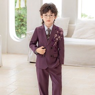 , , As3 Children's Suit Performance Suit Boy's Suit Suit Host Piano Stage Performance Singing Dres