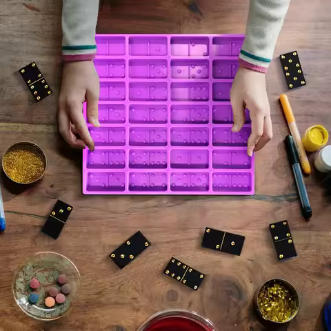 28 Cavities Silicone Mold for Pendant Epoxy Molds Cake Jewelry Making Tool Domino Mold Resin Candy M
