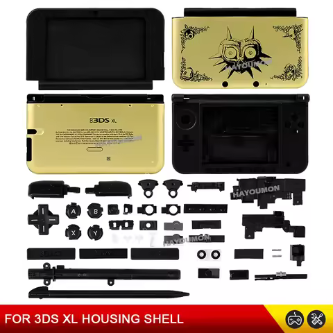 Gold COLOR Full Set Housing Shell Case For 3DS XL LL For 3DS LL Front Back Shell Case + Middel Frame