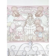 Original Wedding Bunny Bear Tapestry Background Cloth Bedside Tapestry Bedroom Decoration Cute Pink 