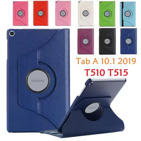 For Samsung Tab A 2019 10.1'' T510 T515 Case 360 Rotating Smart Auto-Sleep PU Stand Cover for Samsun