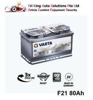 Varta AGM Car Battery F21 - 80Ah CCA 800A