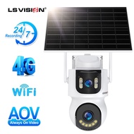 LS VISION 4G Solar Security Camera 24hour record 2 Screen PTZ 10000 mAh ICsee 9W Solar Panel 15 Day 