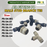 PB Series Male Branch TEE PB04-M5 04-01 04-02 06-01 06-02 06-03 06-04 Pneumatic Push In Fitting One 