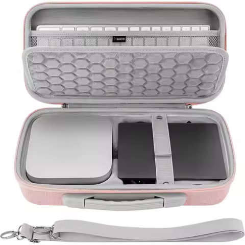 Geekria Computer Hard Travel Case Compatible with Apple 2024 Mac Mini M4 Fit for Magic Keyboard Mous