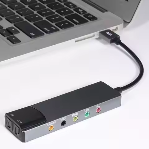 New USB Sound Card 7.1 5.1 Channel Practical External Audio Card Game Live Streaming Portable SPDIF